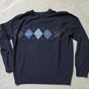 Dockers Black Crewneck Sweater with Argyle Pattern